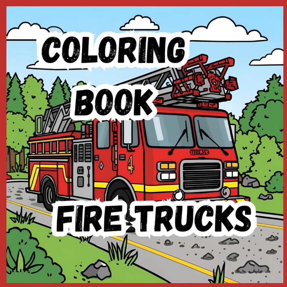 Coloring Books- Fire Trucks: Sound the alarm — the fire engine is on its way!