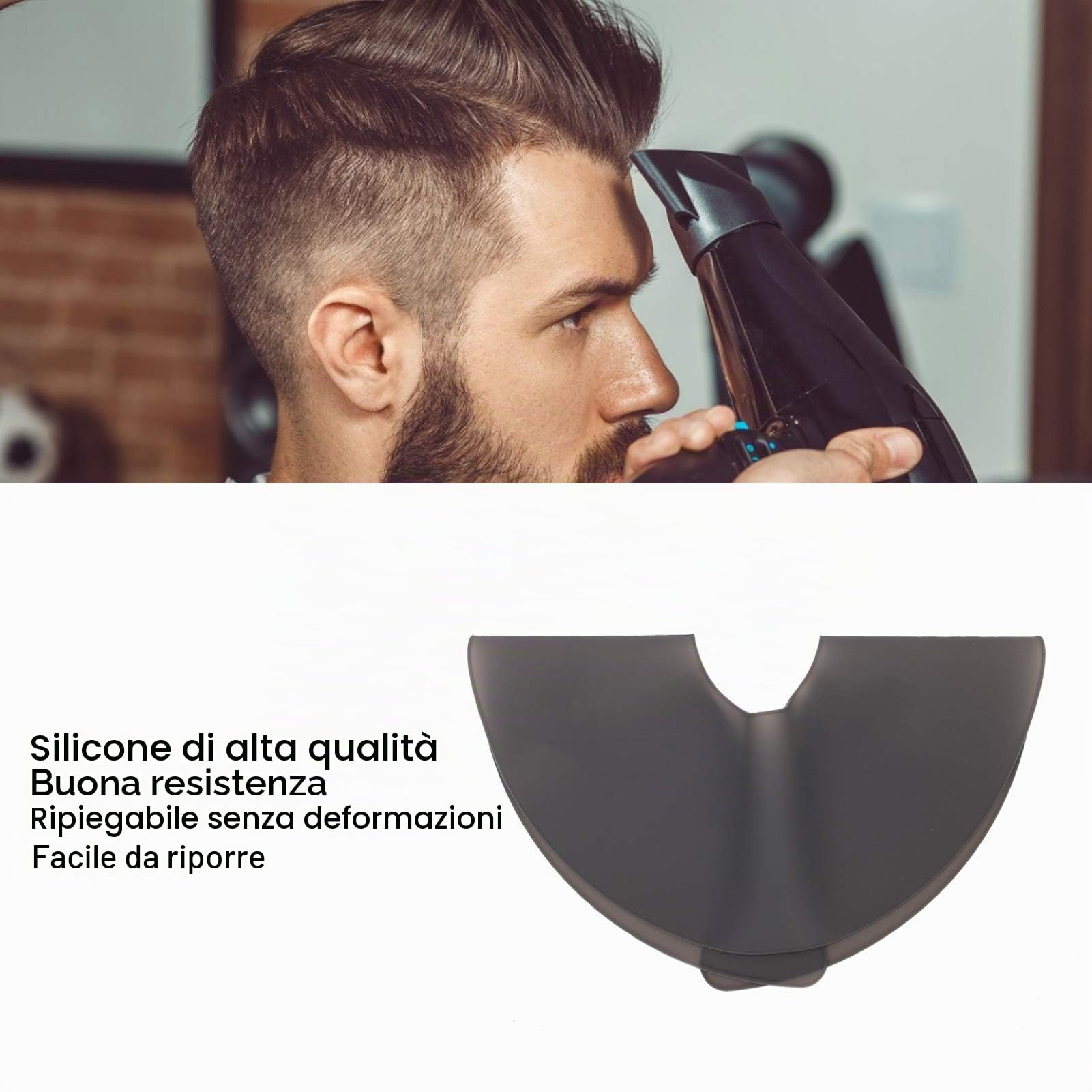 Protezione Collo Parrucchiere Silicone Mantella Colorazione Tintura Capelli Accessorio Nero