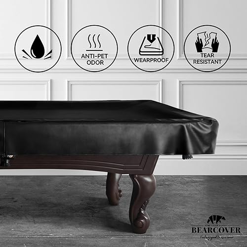 Miniatura 35 de Cubierta de mesa de billar de cuero sintético resistente, cubierta impermeable y resistente a desgarros para mesa de billar de 7/8/9 pies, 9 pies