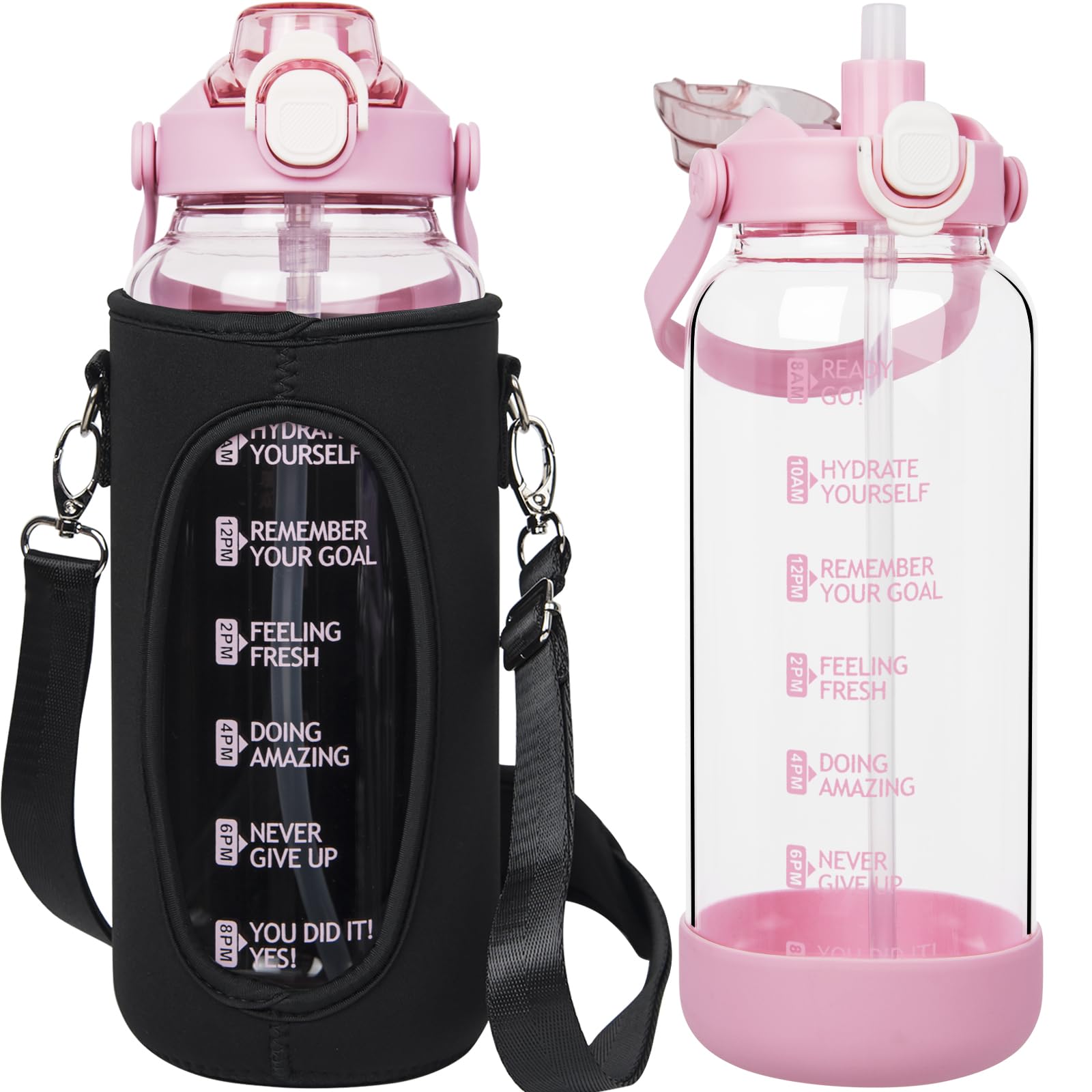 Gourde sport verre 1,5l pour stopper le plastique et boire assez