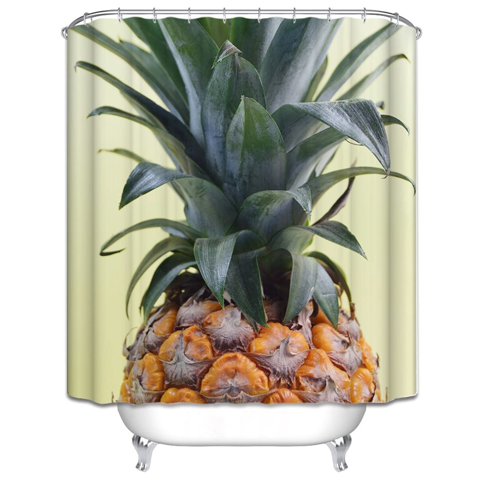 Tenda Doccia 150 x 180, Poliestere Multicolore Modello di ananas Tenda doccia per bagno vasca da bagno