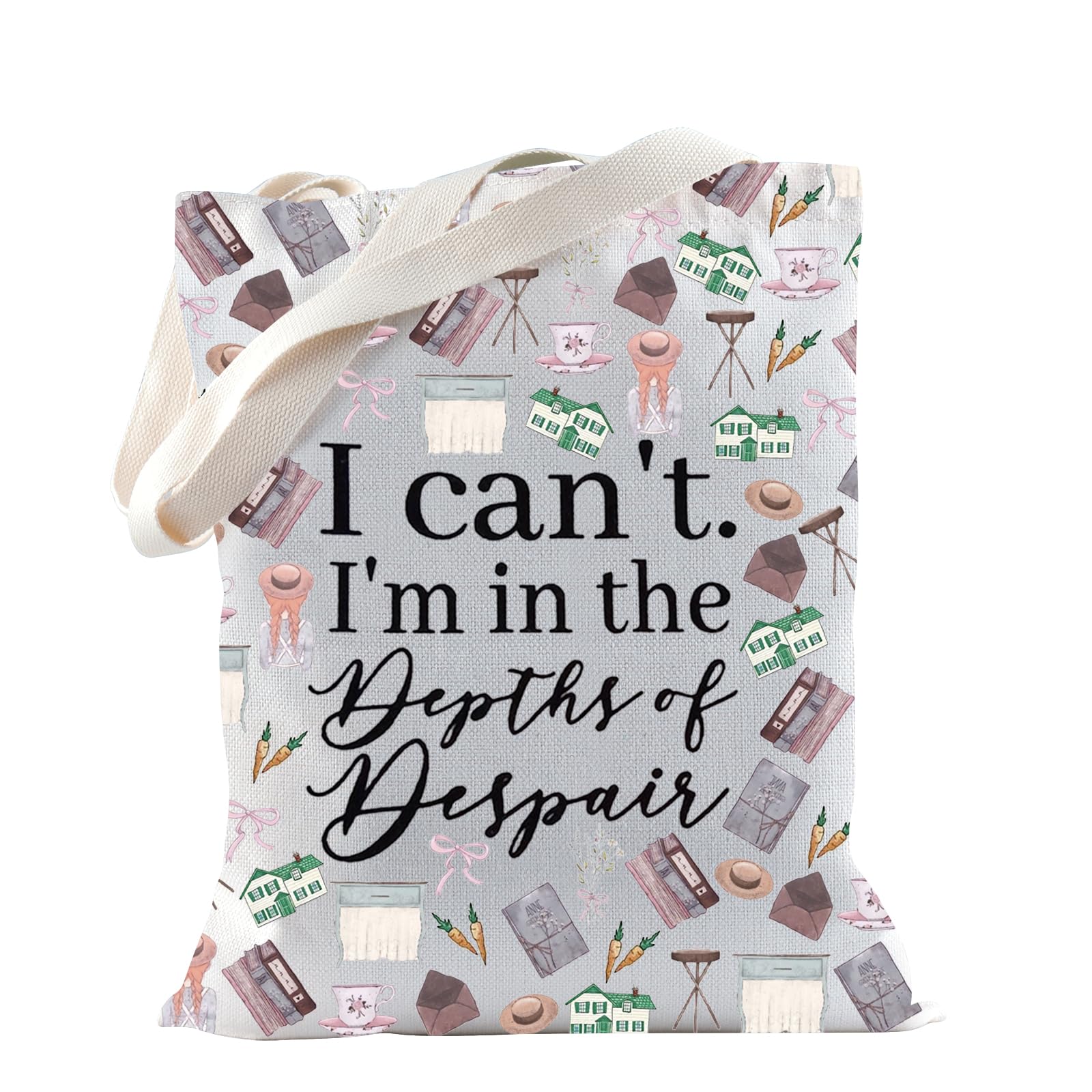 TSOTMO Book Merch Gift Reader Reading Book Lovers Bookish Tote Bag (DESPAIR)