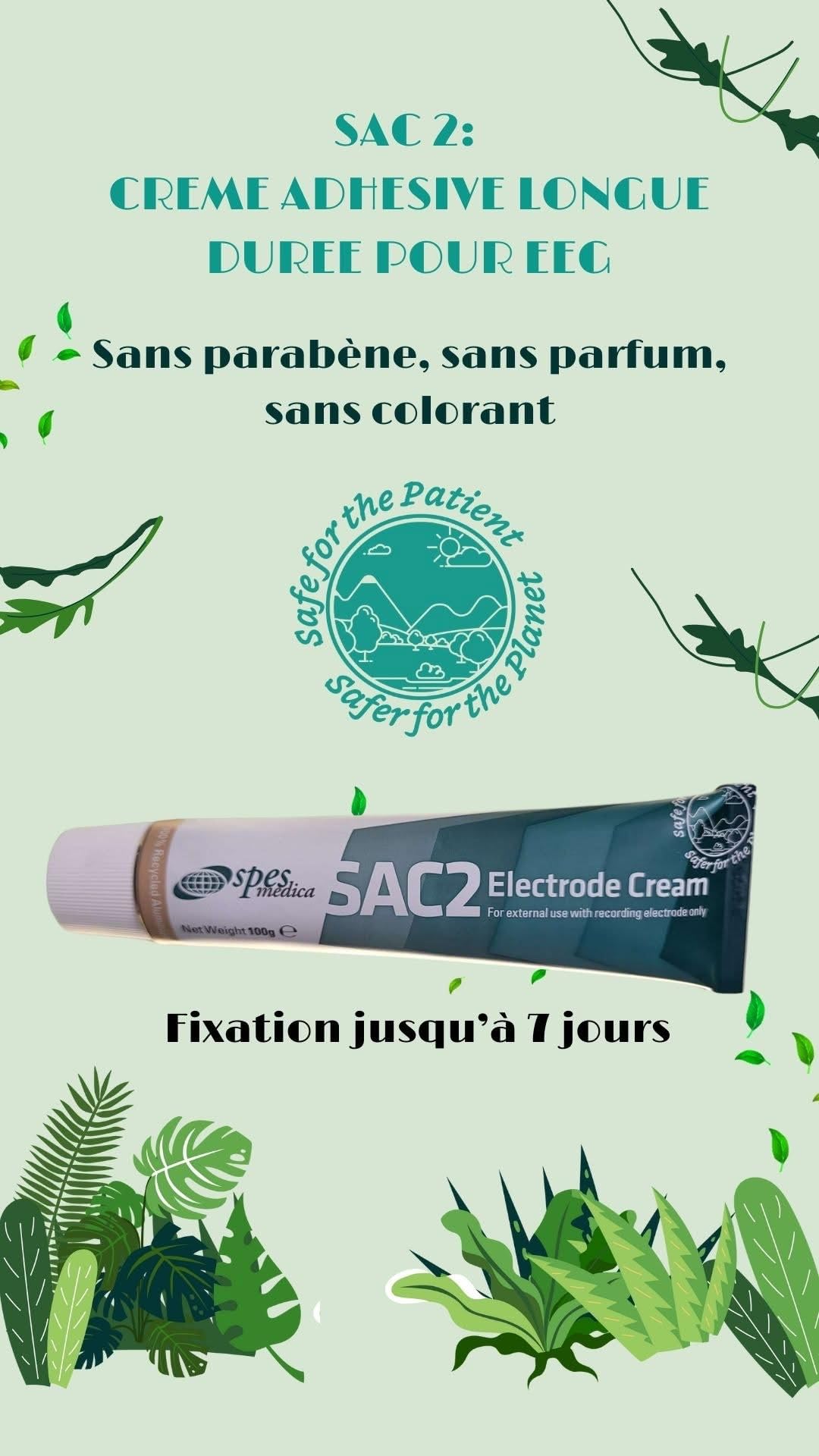 Crème adhésive longue durée pour électrodes eeg sommeil - Boite de 10 tubes