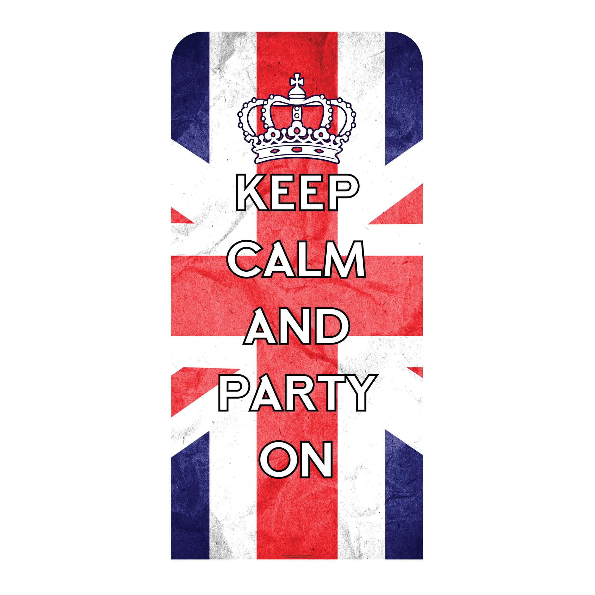 Keep Calm & Party On Union Jack Cardboard Cutout Backdrop Scenery Sailboard