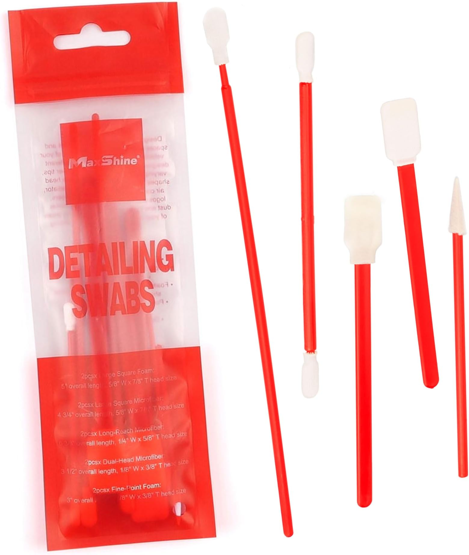 Universal Detailing Swabs | Precision Cleaning Tools for Tight Areas, Vents, Emblems & Hard-to-Reach Spots | Lint-Free Reusable Swabs for Interior & Exterior Car Detailing