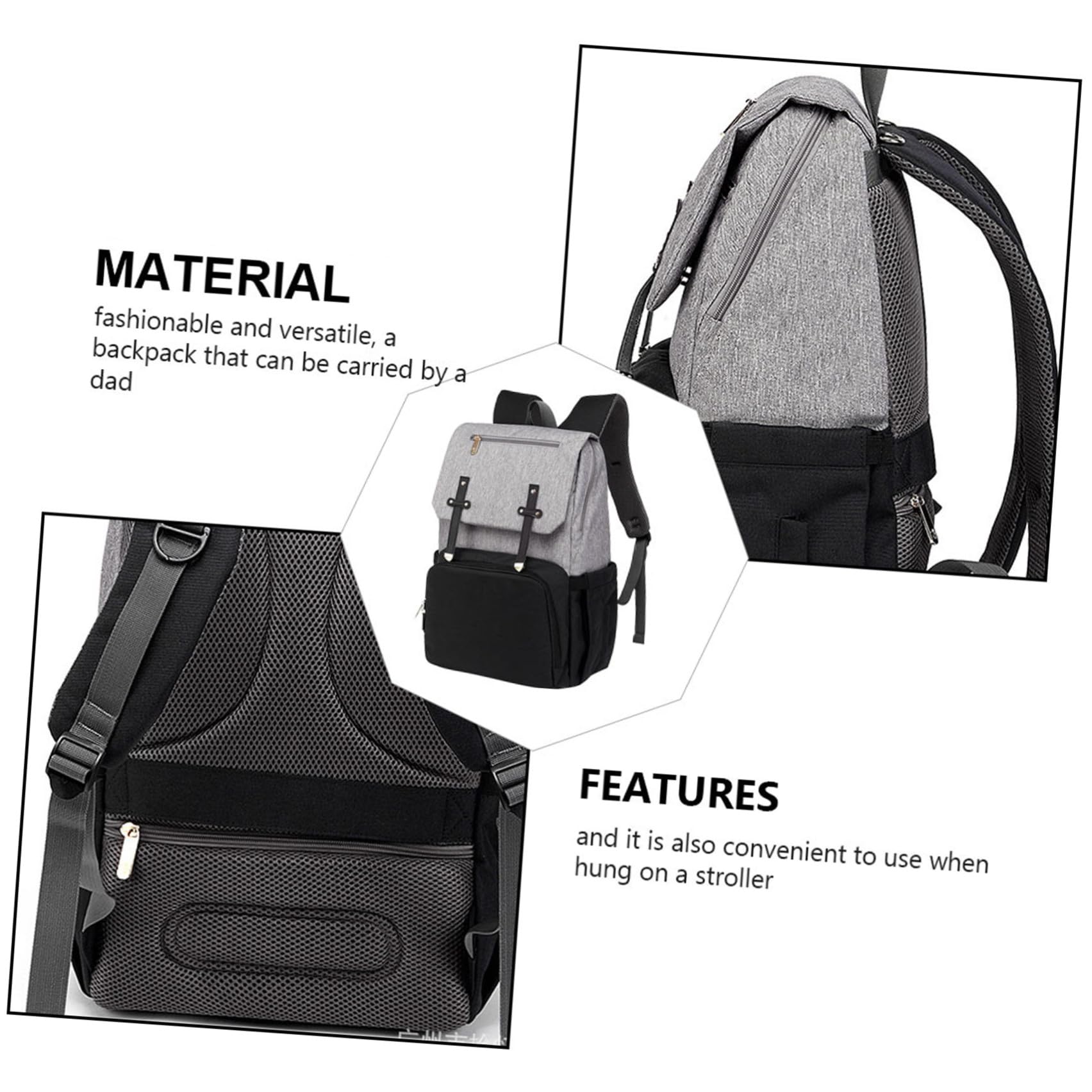 GALPADA Mehrzweck Mama Rucksack aus Oxford Stoff mit Großer Kapazität und Doppelter Schultertasche zum Reisen und Einkaufen für Mama