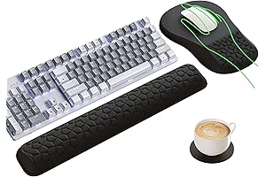 3-in-1 Ergonomic Mouse Pad & Slim Keyboard Wrist Rest Set