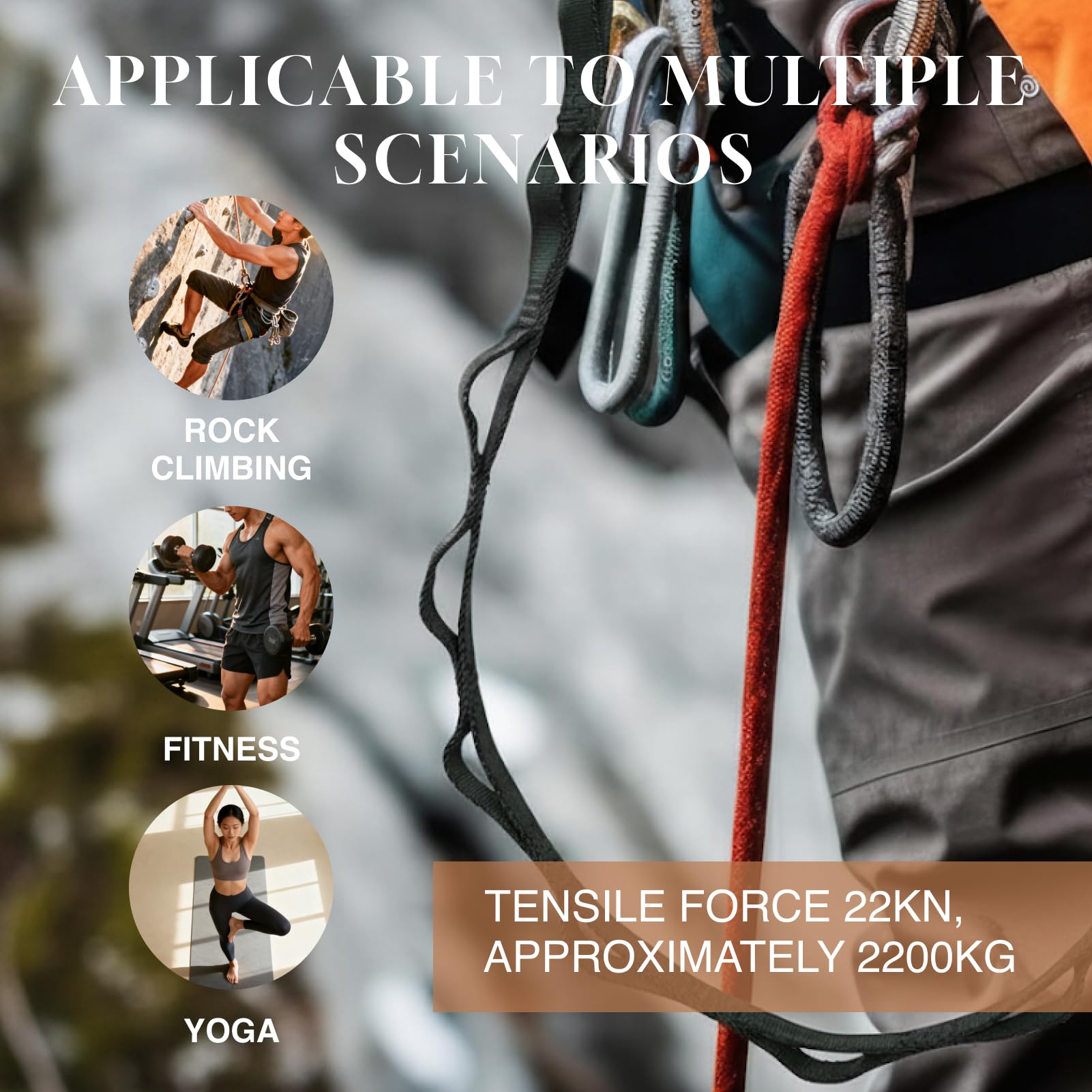 Daisy Chain Loop Straps – wytrzymała pętla do wspinaczki i Loop Straps Gym do pasa dipowego, pasa obciążeniowego, treningu siłowego, wspinaczki, jogi, pilatesu, ćwiczeń fitness, dodatkowego