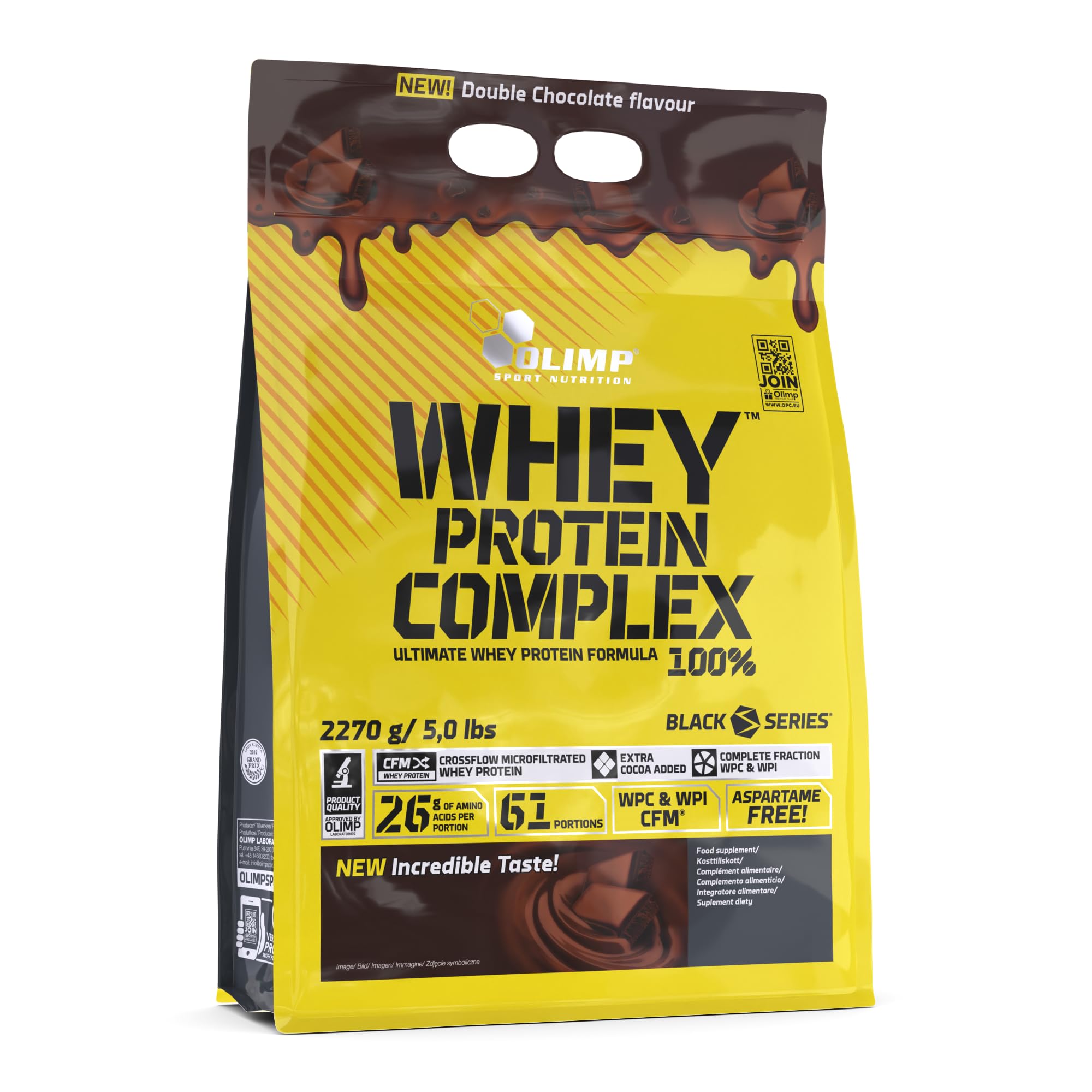 Olimp whey Protein Complex 100% 5Lbs,Bouble Chocolate Flavour + Includes Free SHAKER