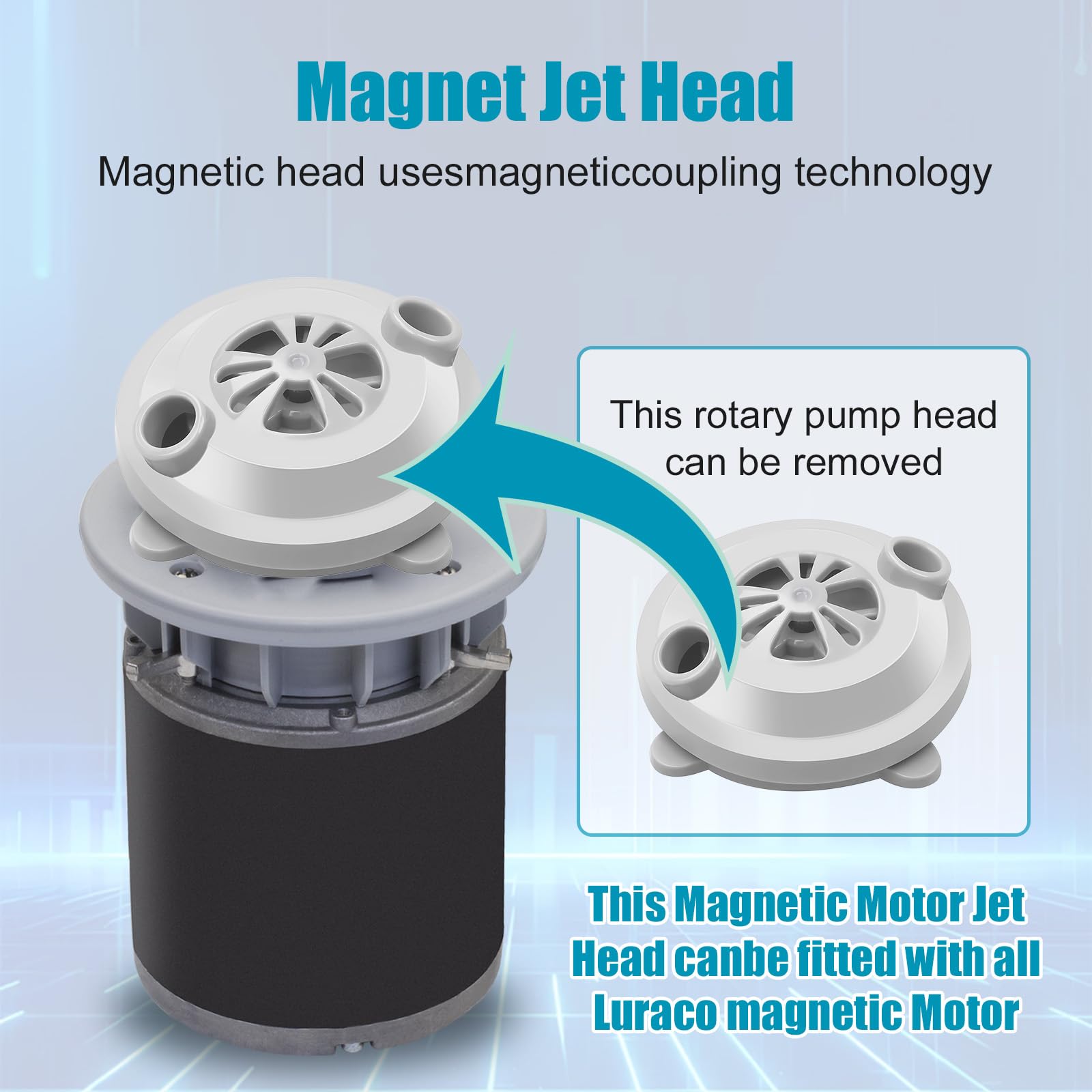 Tête de Moteur à Jet magnétique de Rechange BF-004 pour Chaise de pédicure LURACO - Baignoire Spa avec hélice et Couvercle