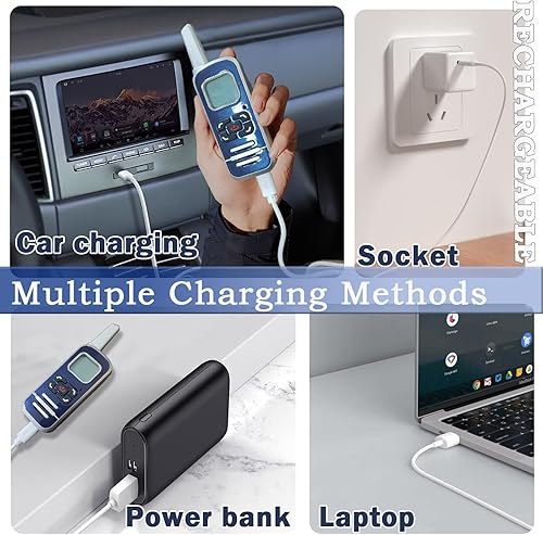 Miniatura 5 de M6P Mini Walkie Talkies, batería recargable de 1100 mAh, 128 canales, Walkie Talkies de largo alcance con función de radio FM, pantalla LCD, radio