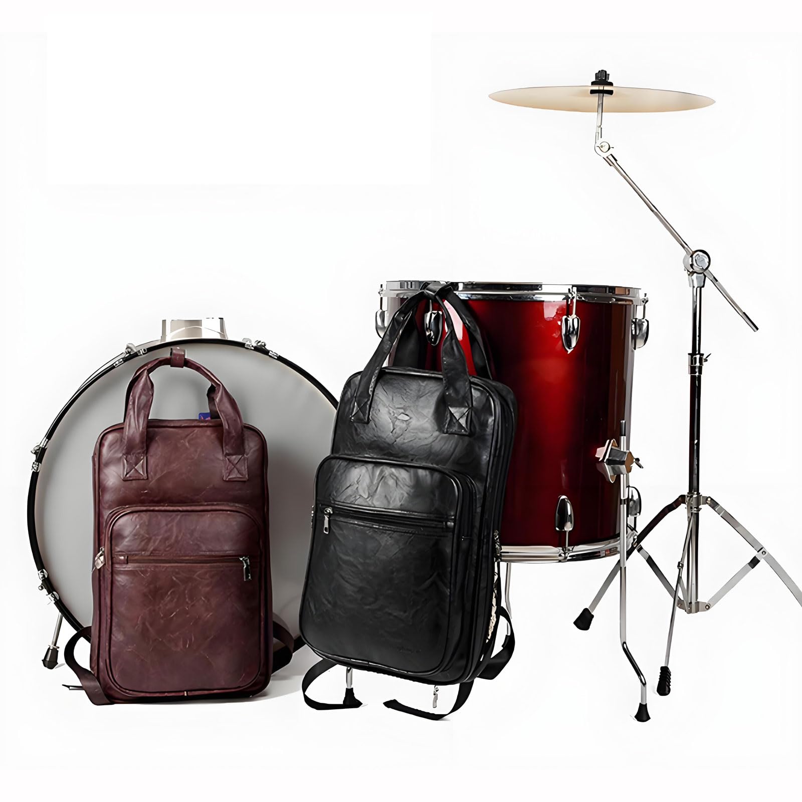 Porta Bacchette per Batteria Porta Bacchette Batteria Custodia Bacchette Batteria Borsa (Custodia) per Bacchette Batteria con Tasca Esterna,Astuccio con Maniglia e Ganci per Timpani