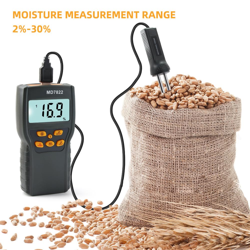 Probador de humedad digital profesional MD-7822 para granos, té, maíz