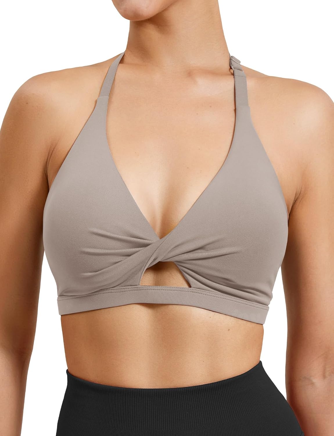 VOYJOY Workout Sports Bras for Women Padded Backless Strappy Fitness Wireless Gym Medium Impact Bra Yoga Crop Top - Image 2