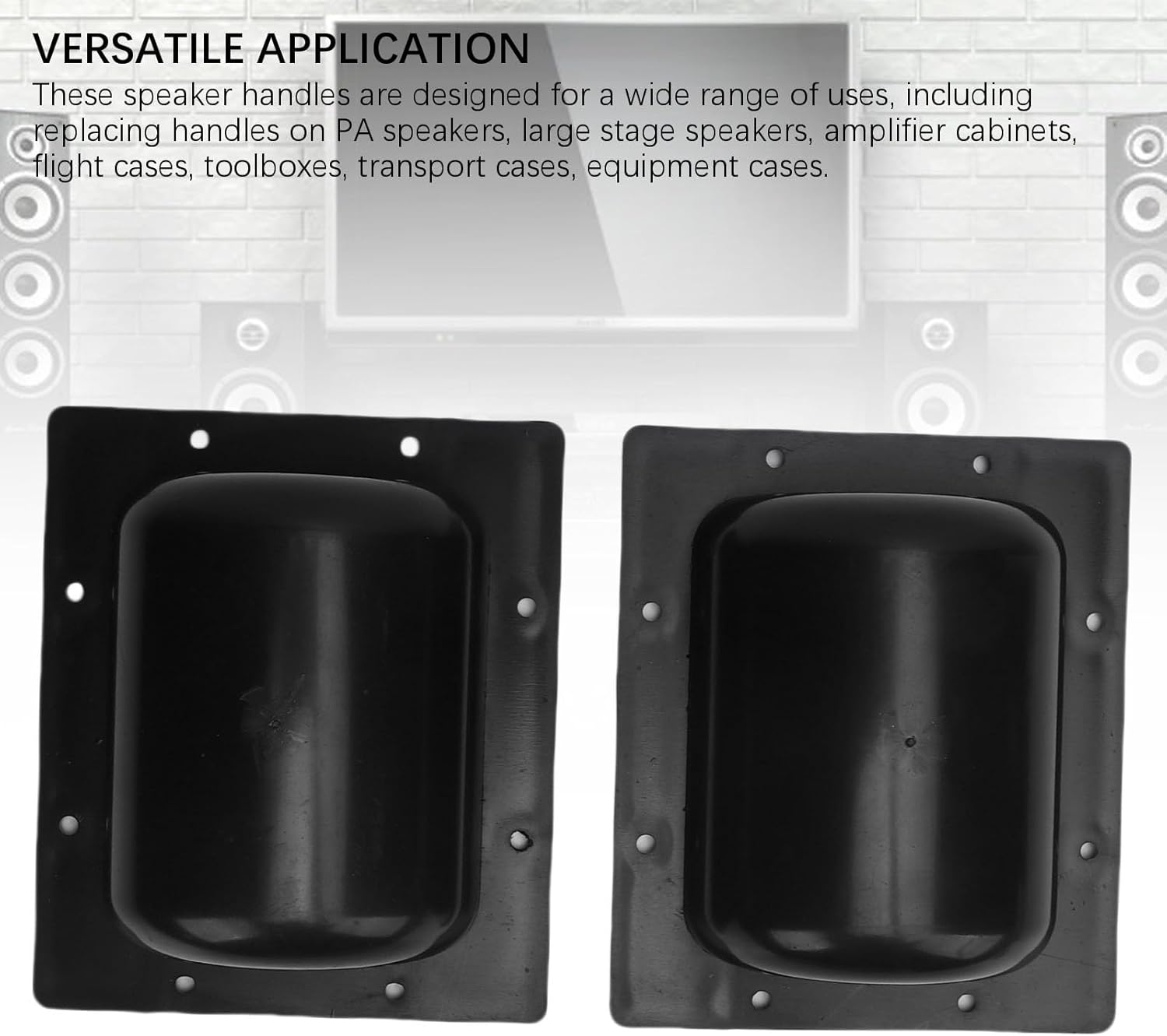Metal Speaker Handle, Recessed Speaker Handles, Heavy Duty Speaker Cabinet Bar Handles with ABS Base, Aluminium Alloy, 173 x 148 mm