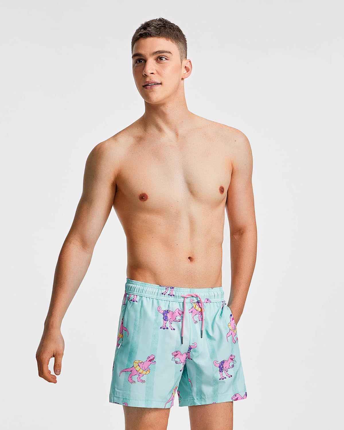 maamgic Mens 5.5 Inch Swim Trunks with Compression Liner Board Shorts Quick Dry Beach Swimwear with Zipper Pockets - Image 2