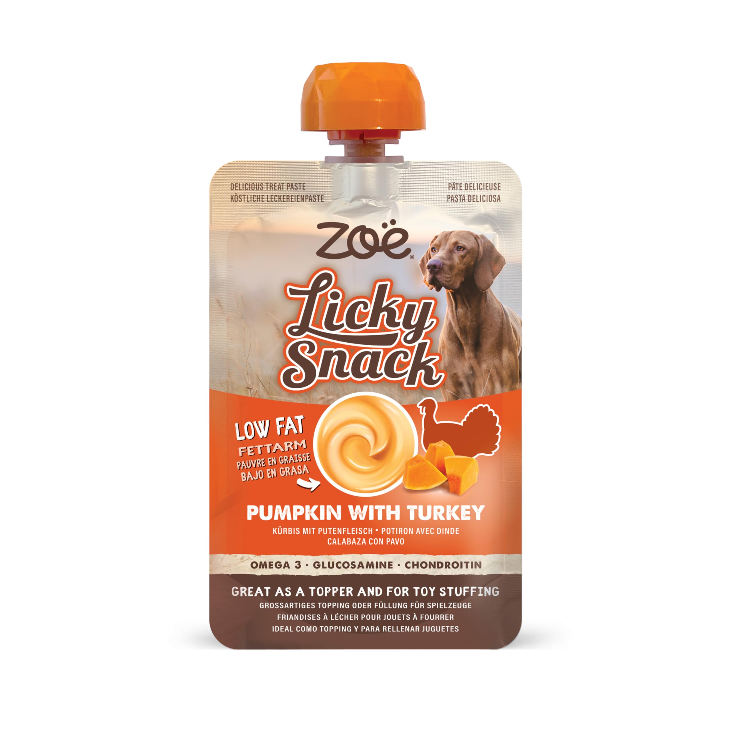 Zoë Licky Snack Natural Dog, Puppy Training Treat & Topper, Pumpkin & Turkey Flavour 85g
