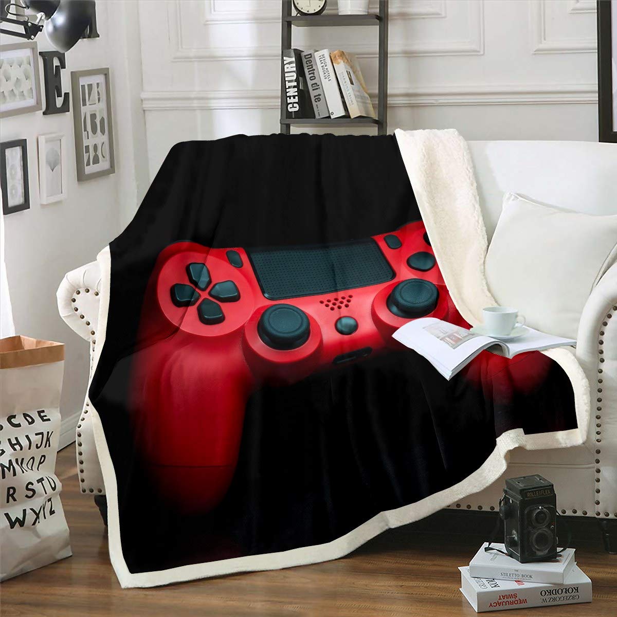 Gamer Sherpa Deken Jongens Blauwe Gamepad Print Fleece Gooien Deken Voor Kinderen Tieners Video Game Fuzzy Deken Voor Slaapbank Nieuwigheid Game Controller Single Gamer Sherpa Deken Jongens Blauwe Gamepad Print Fleece Gooien Deken Voor Kinderen Tieners Video Game Fuzzy Deken Voor Slaapbank Nieuwigheid Game Controller Single