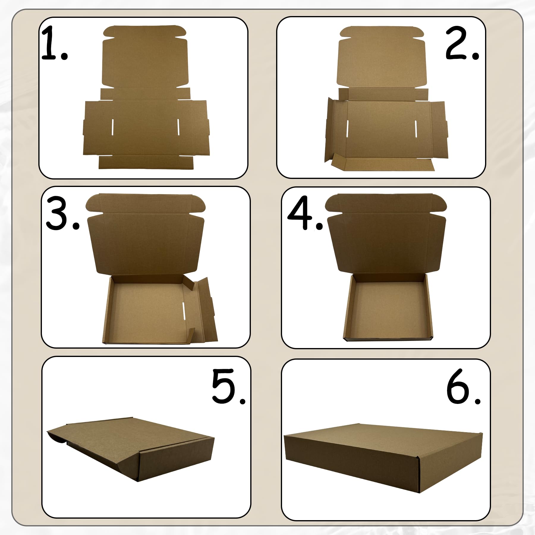 Confezione da 25 scatole di cartone ondulato marrone per piccole imprese, perfette per compleanni, matrimoni, feste, libri, regali, vestiti, design pieghevole per una facile conservazione