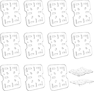 12 PCS Plastic Drain Shelf for 1/6 Size Food Pan Clear Plastic Grate Acrylic Food Drain Trays Plastic Drain Pan Clear Drain Trays for Food Fruit Vegetables Sink Teapot Dish Kitchen Restaurant Hotel