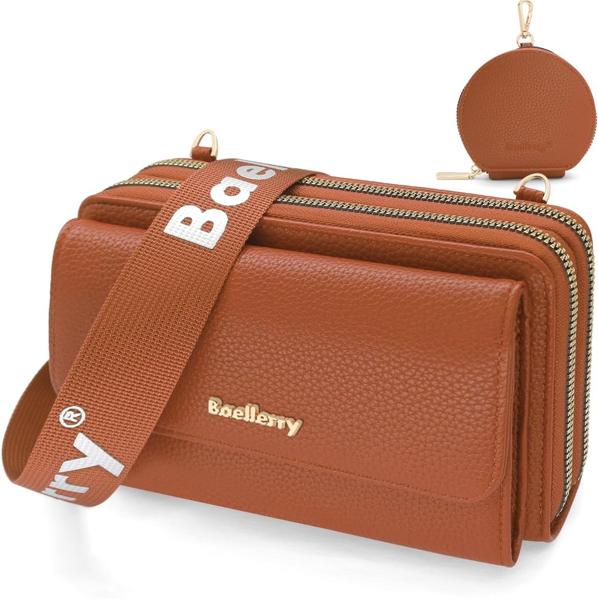 HNOOM Schoudertas voor mobiele telefoon, voor dames, om om te hangen, voor mobiele telefoon, schoudertas, portemonnee, kleine crossbody tas, met kaartvakken, schouderriem, donkerblauw