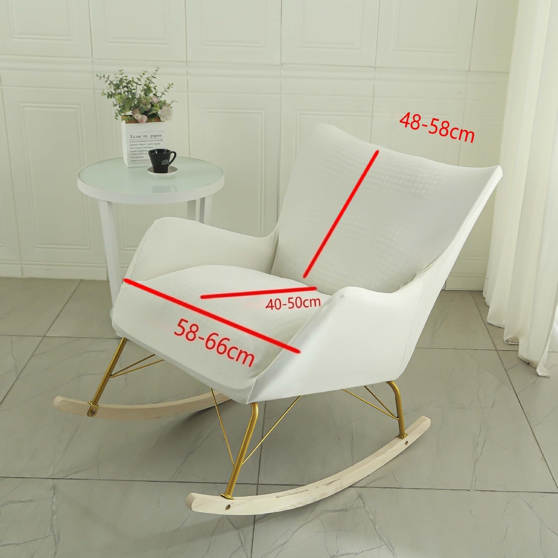1 housse de fauteuil à bascule et fauteuil à bascule – Housse de fauteuil extensible, couverture complète, antidérapante – Protection de meubles pour salon, chambre à coucher, bureau (#3