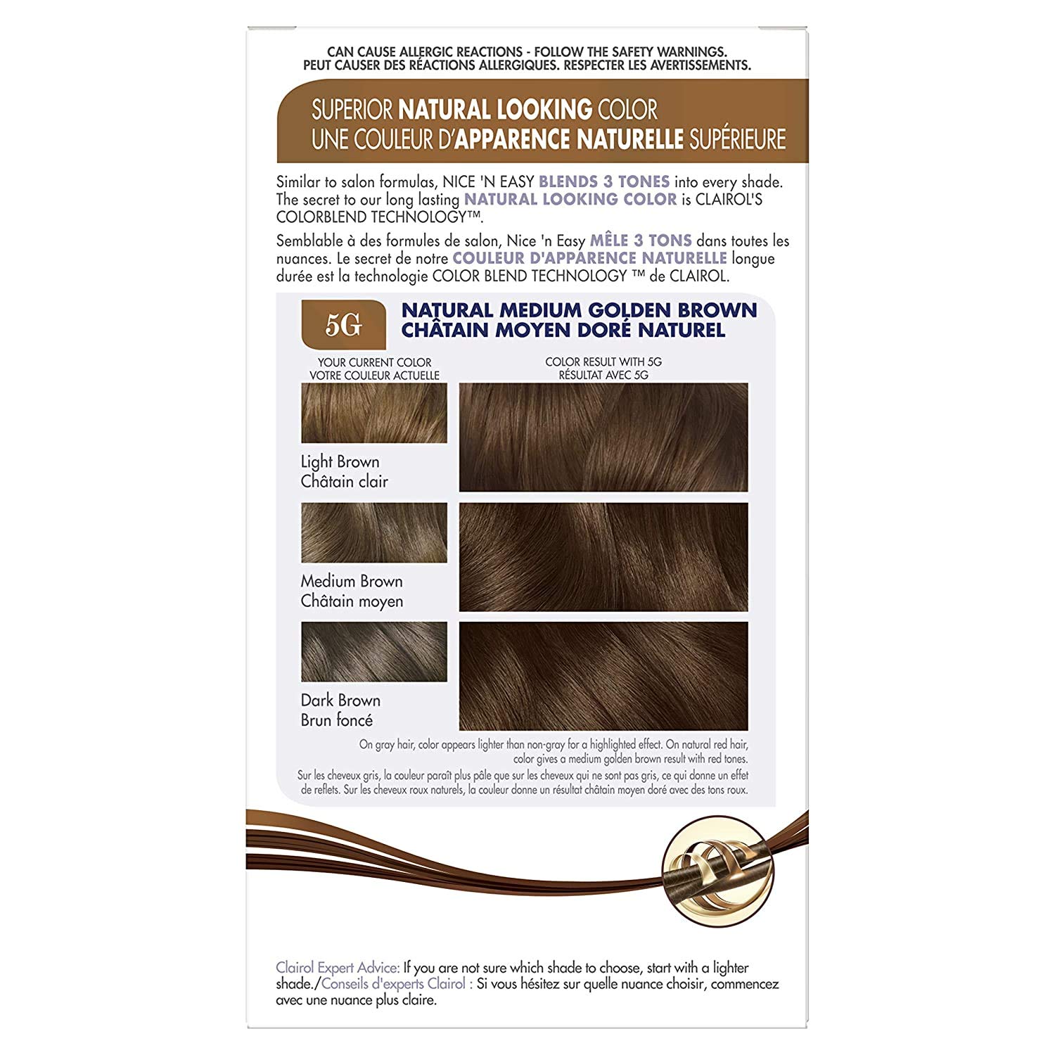 Amazon.com : Clairol Nice'n Easy Liquid Permanent Hair Dye, 5G Natural  Medium Golden Brown Hair Color, Pack of 3 : Chemical Hair Dyes : Beauty &  Personal Care