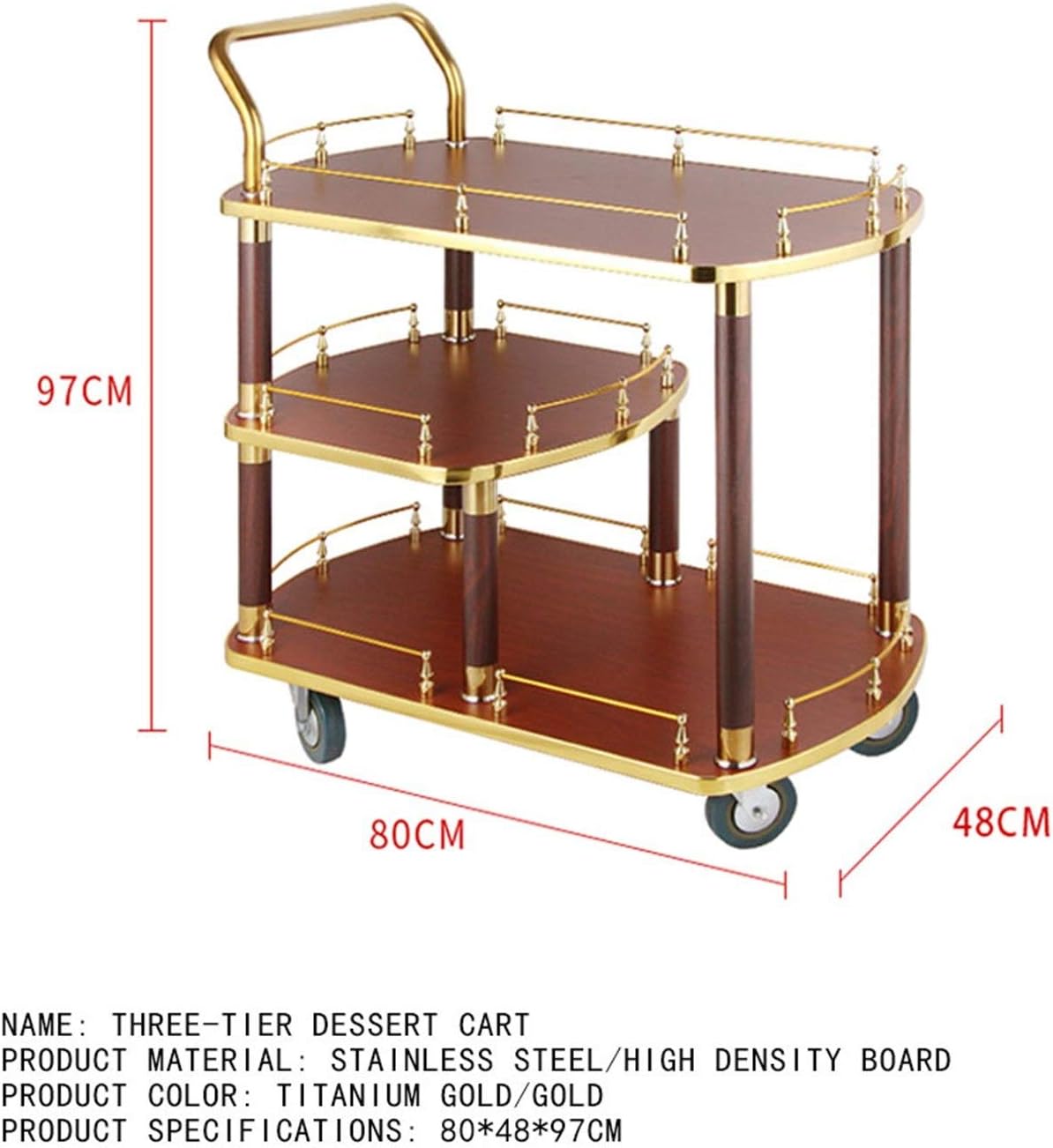 Trolley Bar carts Wine Carts, Kitchen Serving Trolley Rolling Kitchen cart Very Suitable for Home, Living Room Kicthen Bar Serving Cart