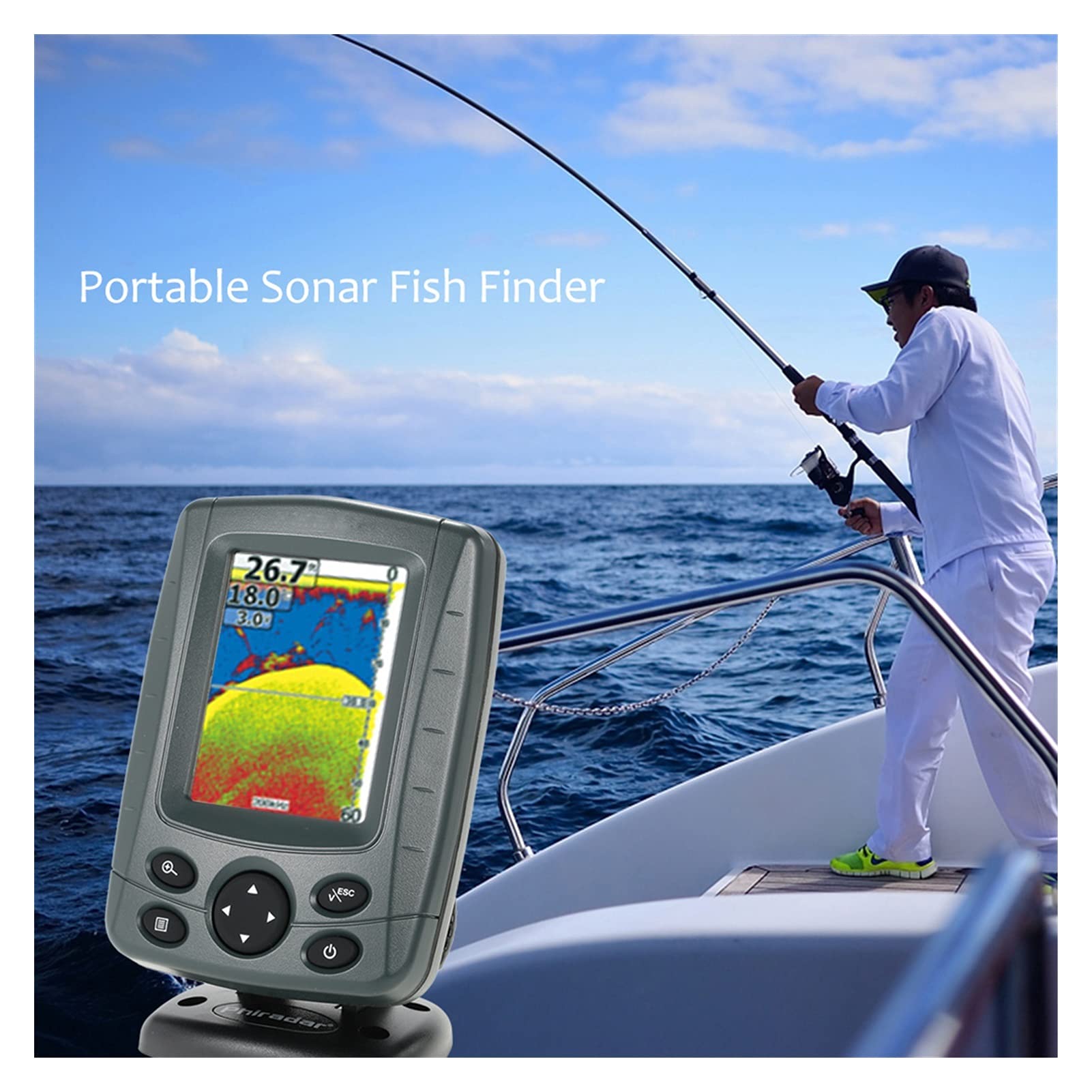Camera Sous Marine, Capteur de pêche Sonar Capteur de pêche Restaurant Alarme Portable 3.5" LCD FISH FINDER DÉTECTEUR DE FISH PÊCHE LOCATOR PÊCHE PÊCHE PESCA Détecteur de Poisson Sous-marin étanche