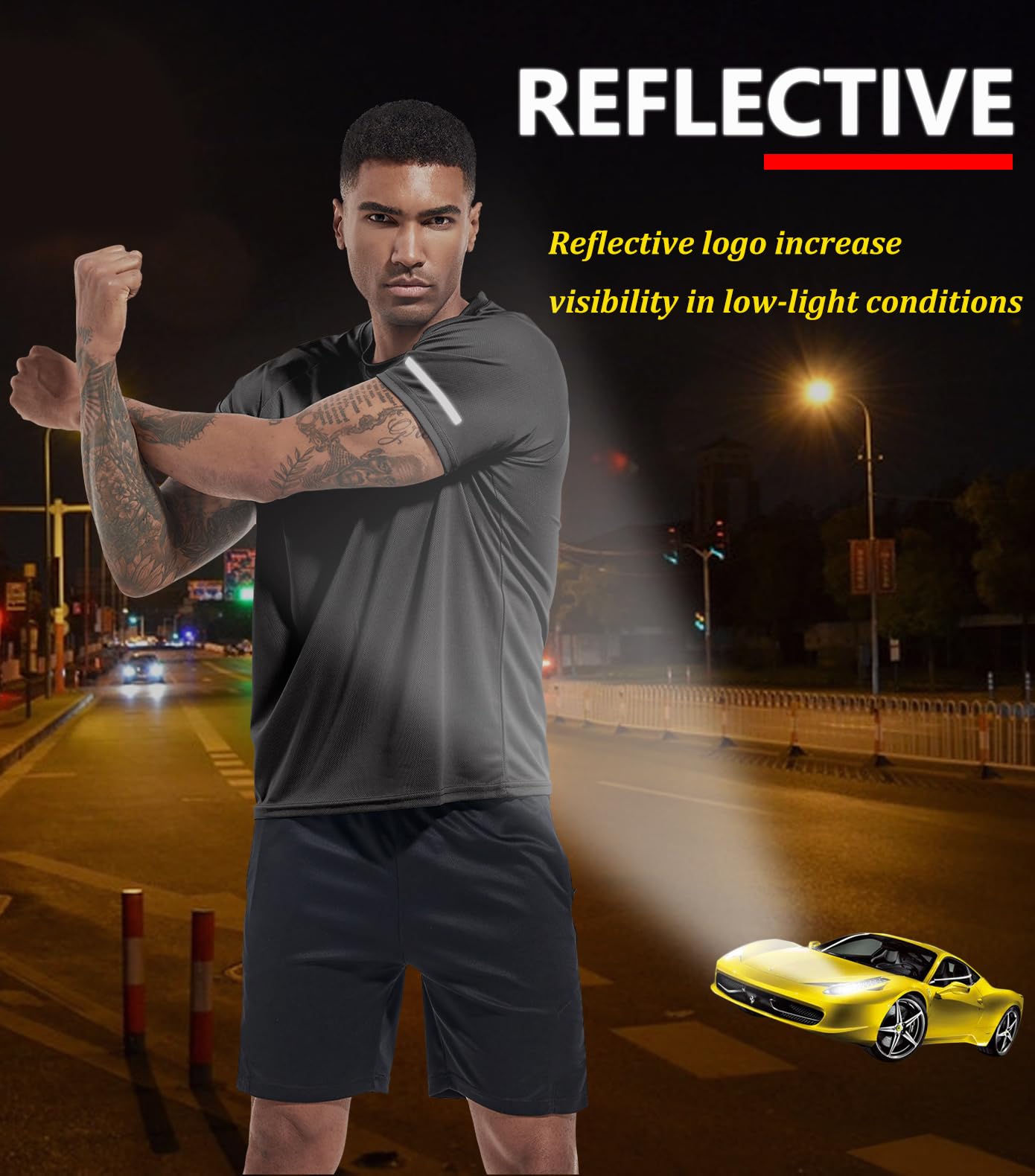Boyzn T-shirt da uomo a maniche corte in maglia a maniche corte da allenamento ad asciugatura rapida, da 3 pezzi