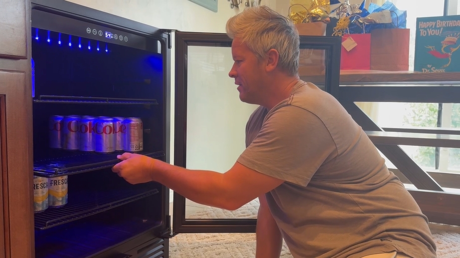 Image of 24 Inch Dual Zone Wine Fridge and Beverage Refrigerator, 63 Cans & 30 Bottles, Built-in Freestanding Under Counter Wine Cooler, UV Glass Door, Quiet Cooling, Lock, for Home Bar Office, Black