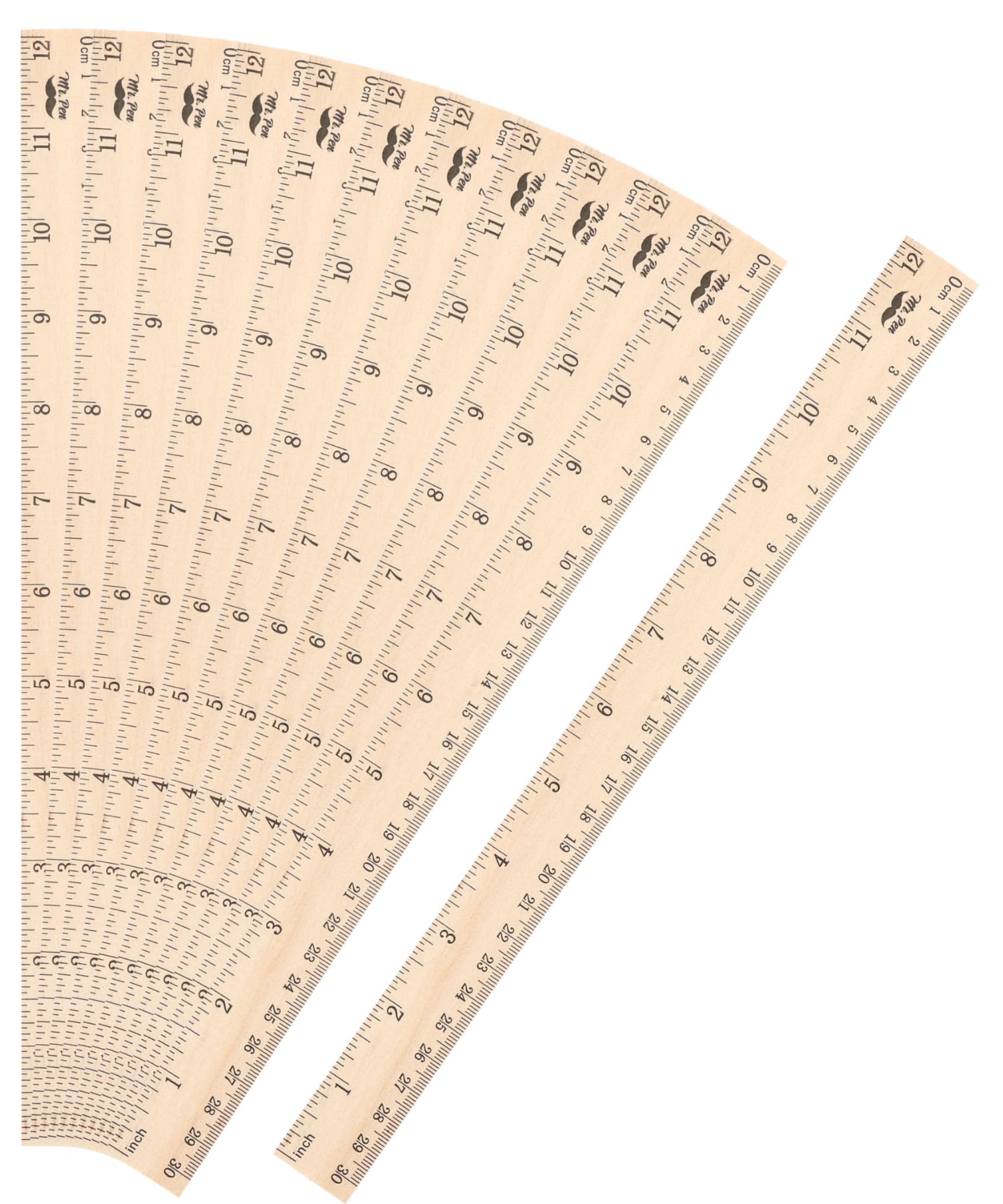 Mr. Pen- Wood Ruler, 12 Pack, 12-Inch, Imperial & Metric
