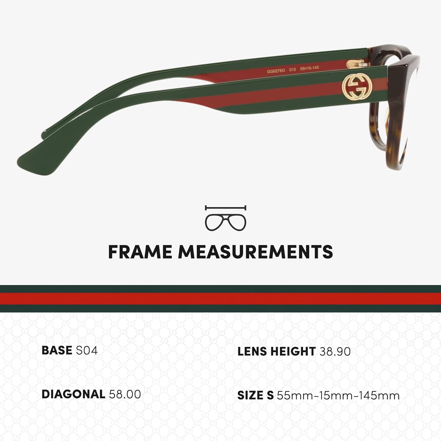 Gucci GG0278O Designer Fashion Eyeglasses Stylish Wide Rectangular Frame Eyewear with Luxury eSHADES Kit - Embrace Sophistication and Elegance - Image 5