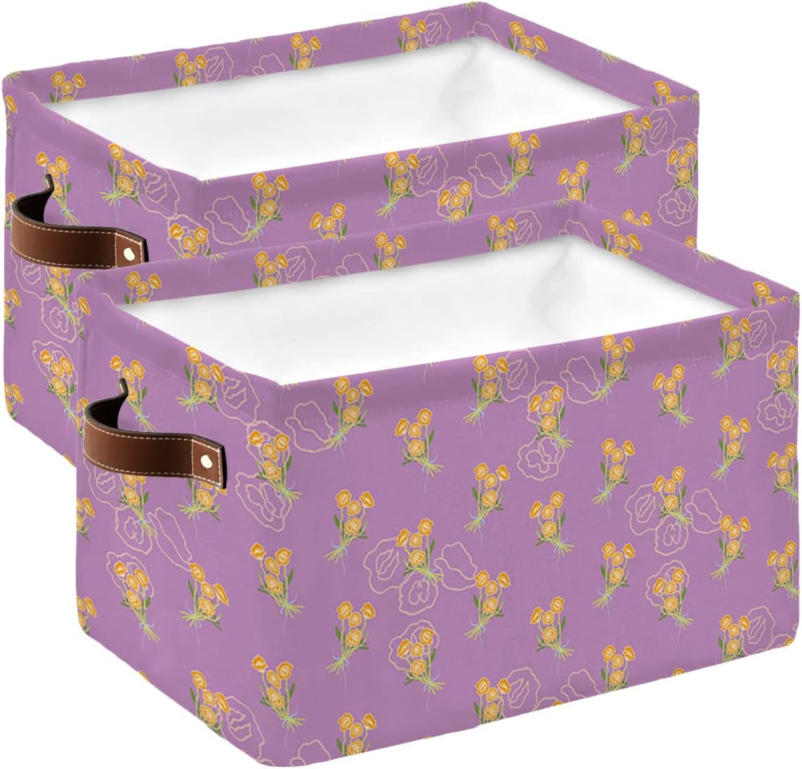 Spring Floral Storage Basket Waterproof Cube Storage Bin