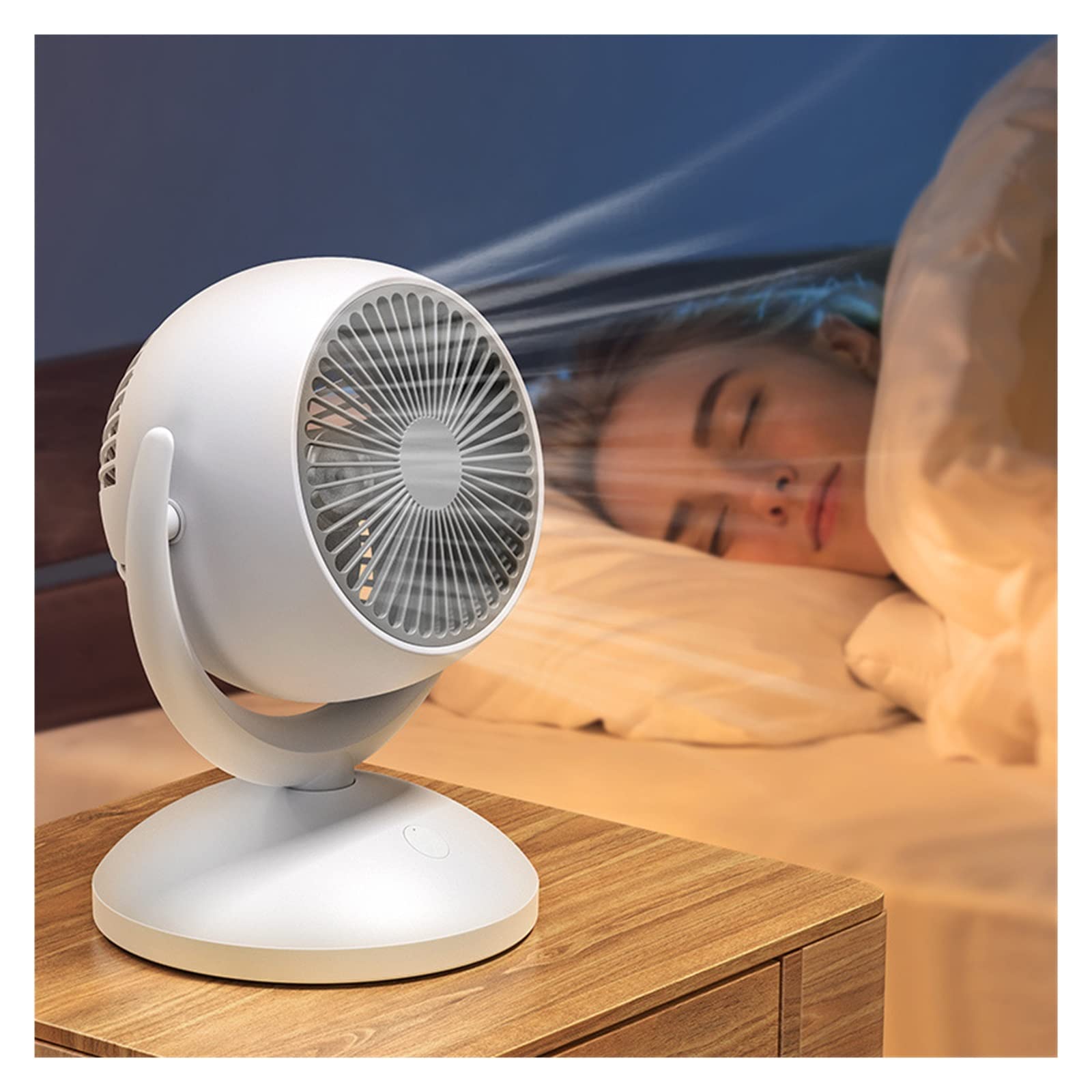 XJBTBA Ventola Regolabile a 4 velocità Rotazione a 360° Ventola di Raffreddamento per Ciclismo ad Aria da Tavolo per Uso Domestico Ventilatore Portatile Silenzioso Ricaricabile USB da Pavimento