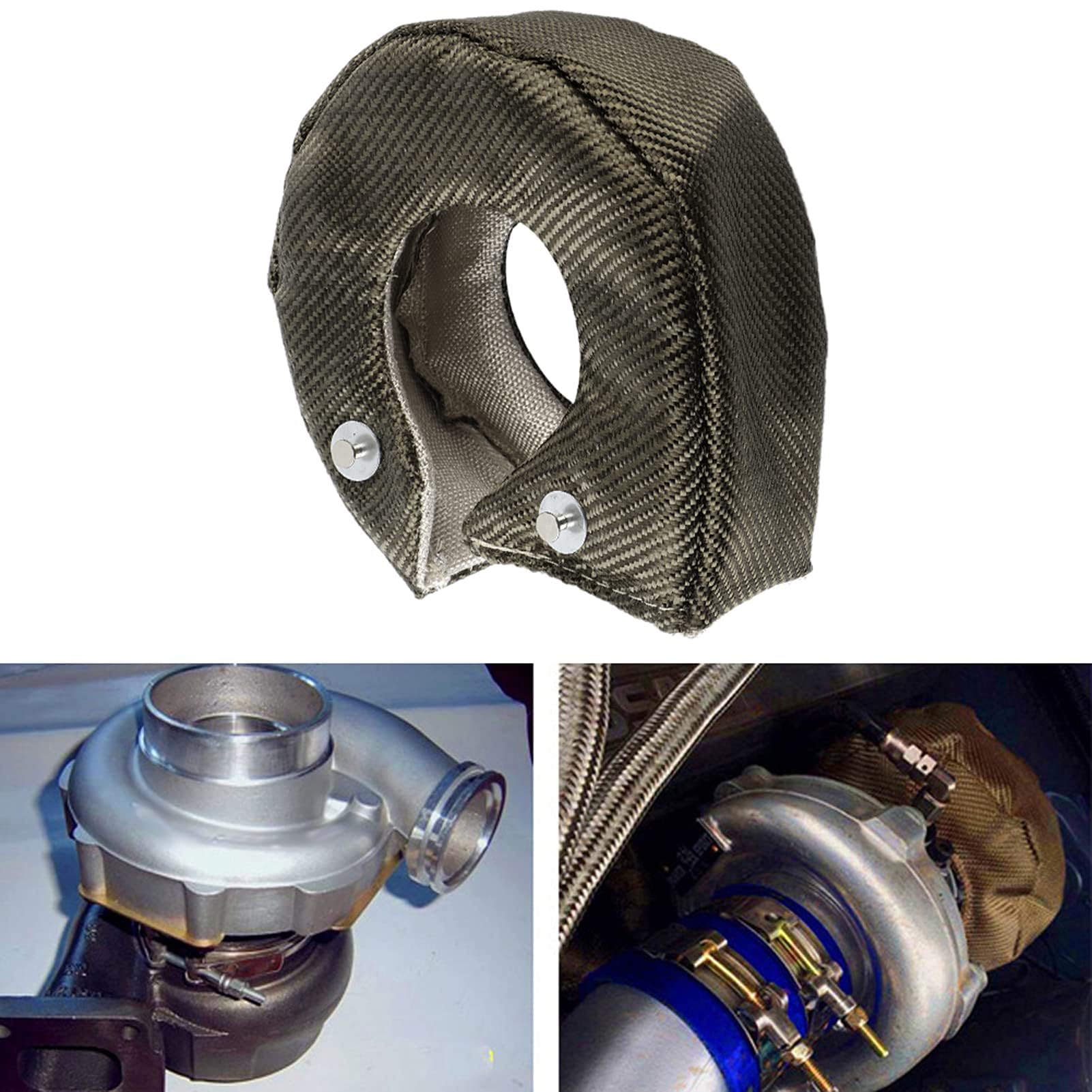 HERCHR Turbo Shield, Fibra De Vidrio única Turbo Heat Shield Manta Barrera Turbo Cargador Cubierta Envoltura Protectora para T3/GT35/GT37/GT40/GT42