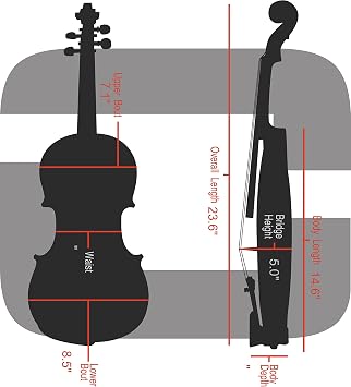 Crossrock CRA400VFBK 4/4 Full Size Violin Case, Zippered ABS Molded Backpack Style in Black