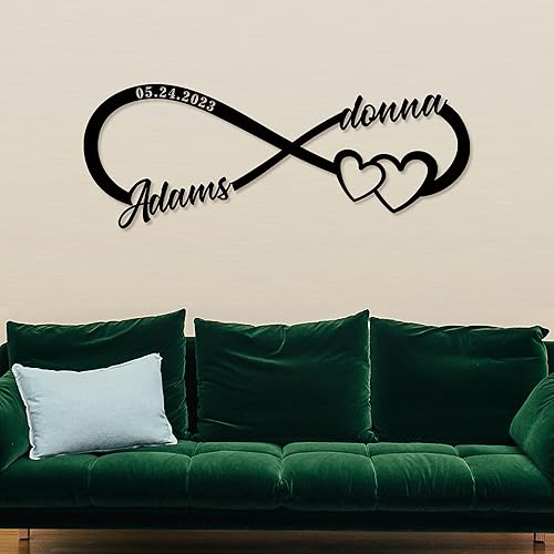 Miniatura 4 de Letrero de metal de infinito personalizado, decoración de pared de infinito, decoración de pared de metal con corazón infinito, decoración de pared