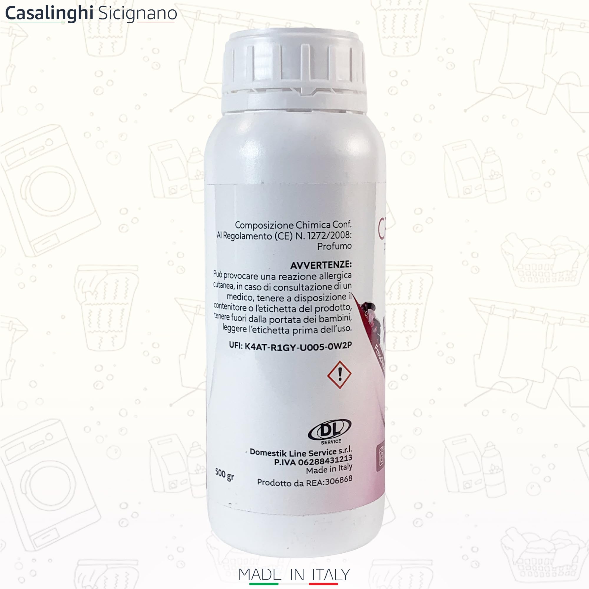 Sicignano Duftkristalle 500 g Zaphiro – Kristalle Made in Italy für Wäsche, 3-in-1: Duft, Weichspüler und Entkalker; Salze für Waschmaschine, erfrischende Wirkung und langanhaltender Duft für Kleidung