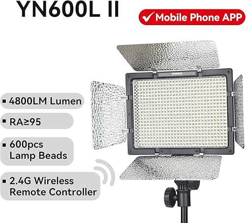 Miniatura 2 de YONGNUO YN600LII YN600L II Pro LED Video Light LED Studio Light, con temperatura de color 5600K y brillo ajustable, para las cámaras SLR