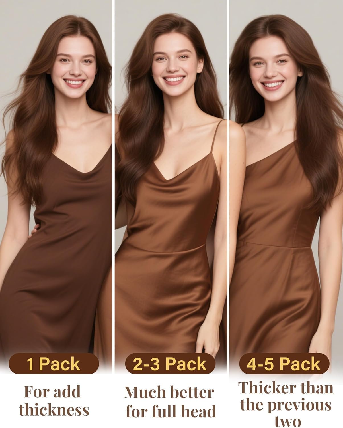 Hetto Extension Capelli Veri Cheratina Balayage Marrone scuro & Marrone dorato - Remy Capelli Umani U Tip Estensioni, Invisibile Adesive, Look Naturale per Uso Quotidiano 50g 50ciocche 45cm