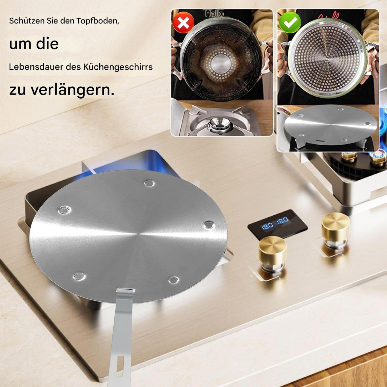 Disco Adaptador Cocina Inducción Difusor De Calor, Distribución Uniforme