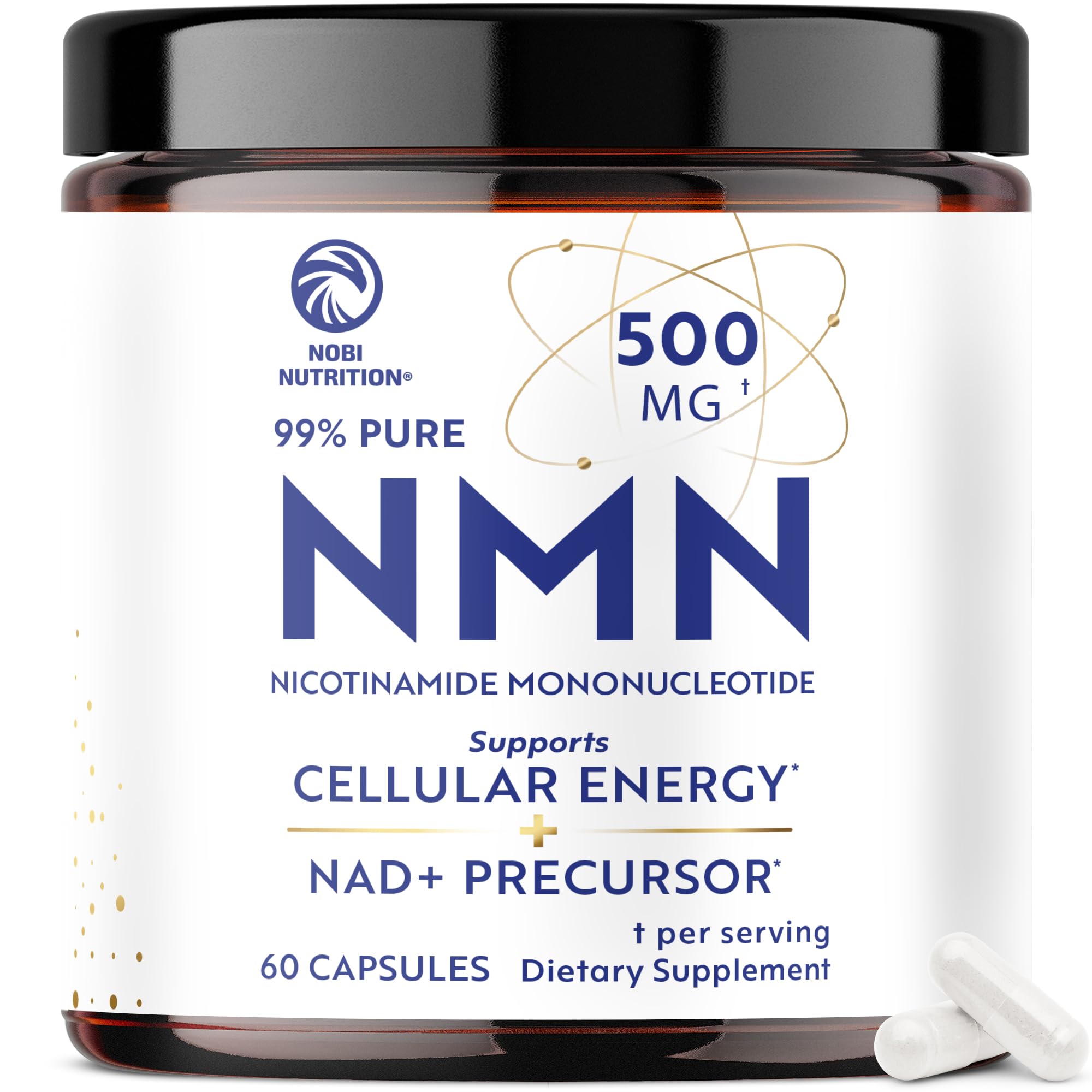 NMN Supplement 500mg 99 Pure NAD Precursor for Cellular Energy Longevity Repair and Healthy Aging Support Third-Party Tested