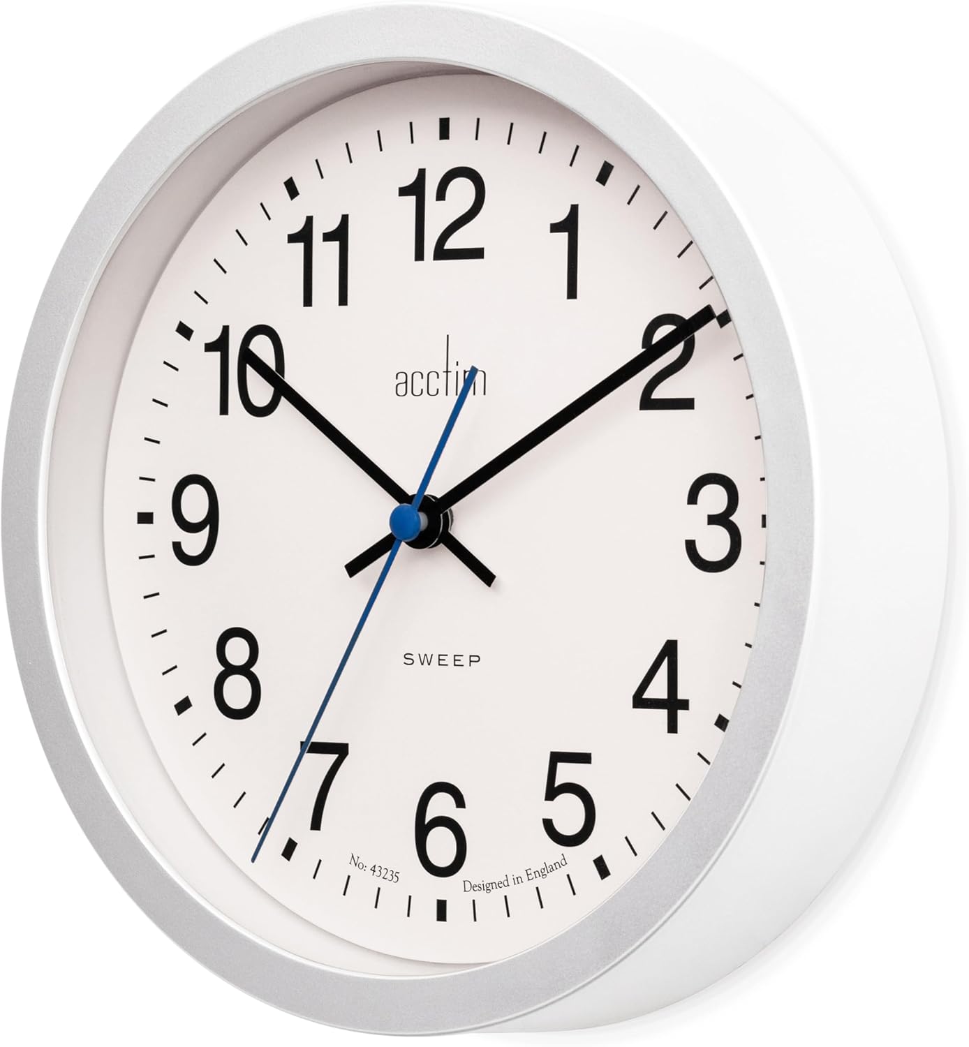 Acctim Bromham Non-Ticking Wall Clock, side view showing depth