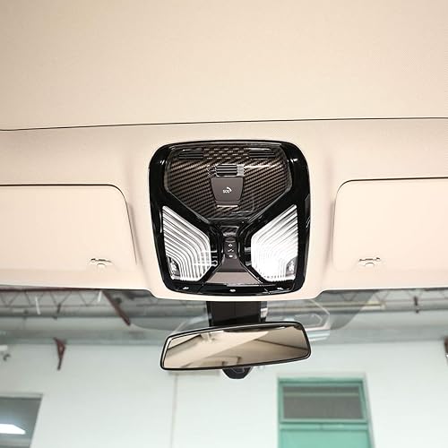 Miniatura 3 de YIWANG Marco de lámpara de lectura de techo de coche ABS estilo fibra de carbono para BMW Serie 5 G30 2018 2019, X4 G02 2018 2019,6 GT G32, 7 Series