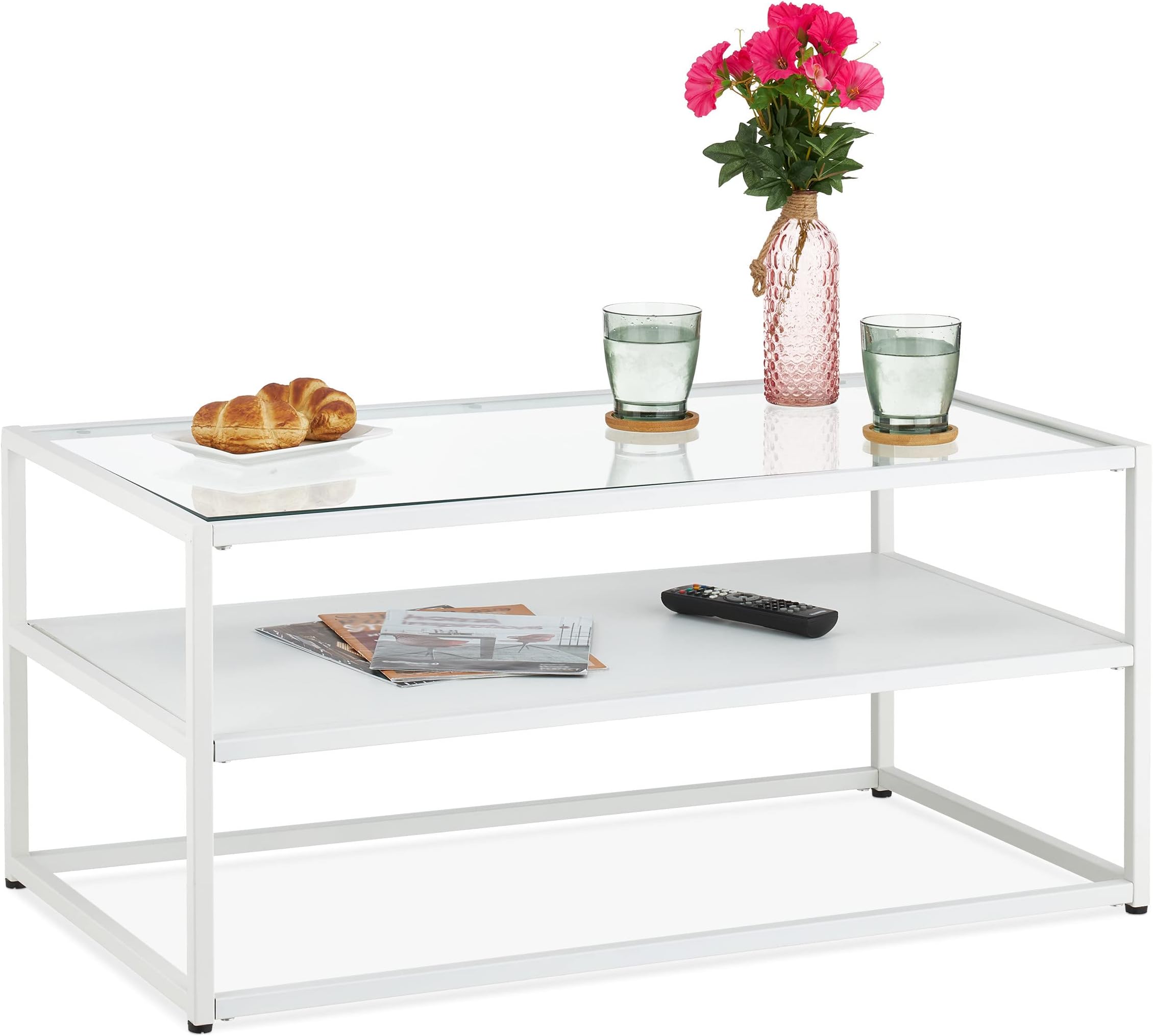 Couchtisch Wei Mit Glasplatte