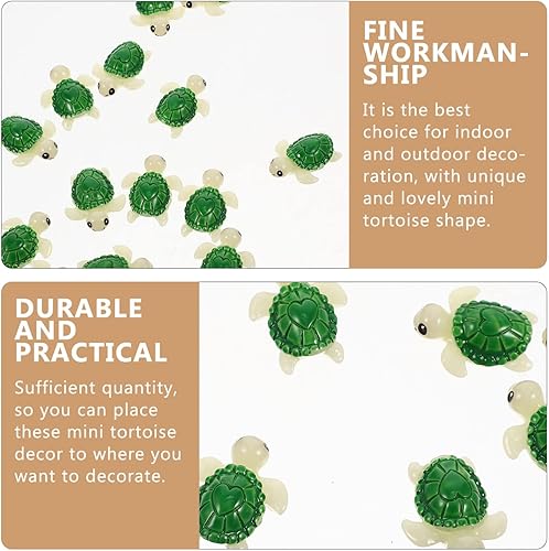 Miniatura 6 de Veemoon 20 piezas de tortugas pequeñas en miniatura, mini figuras de resina, figuras de animales pequeños, adornos para tartas para suculentas,