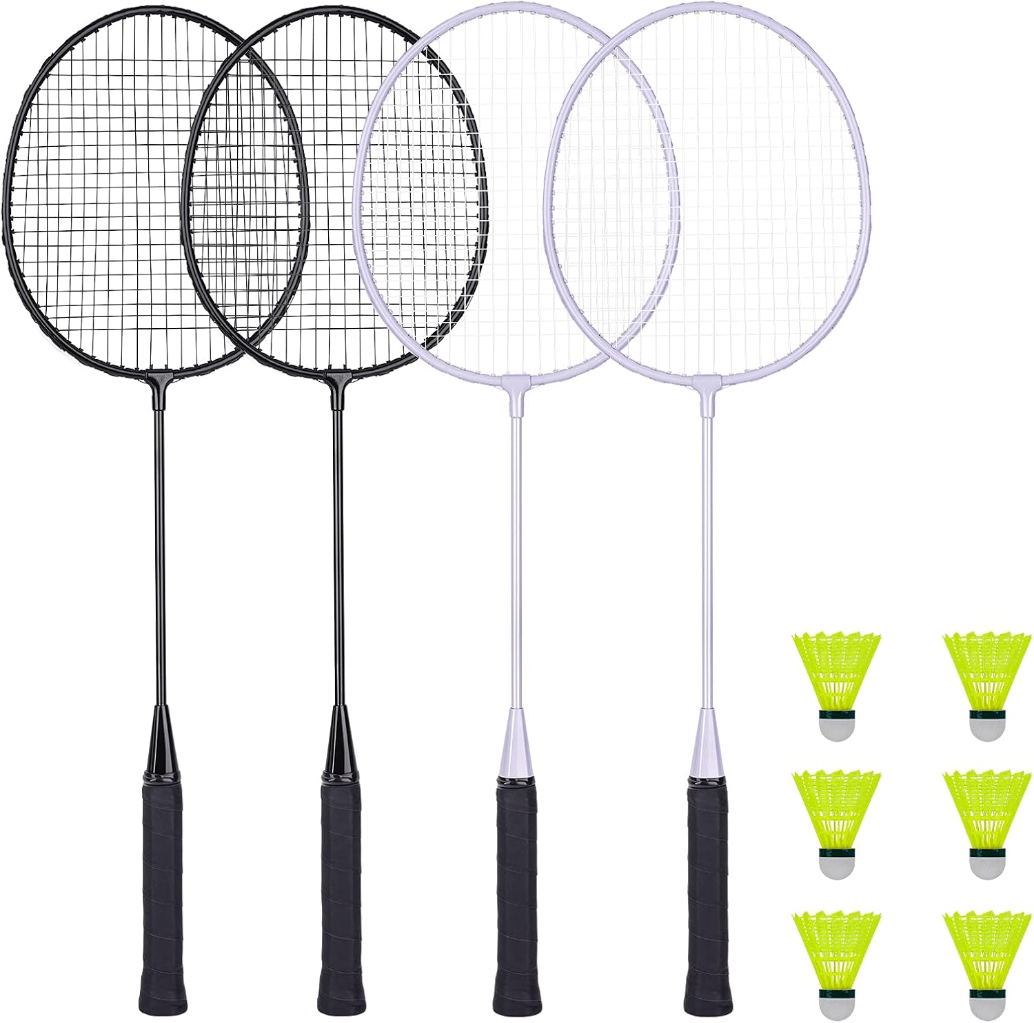 Badminton Rackets Set with 6 Shuttlecocks