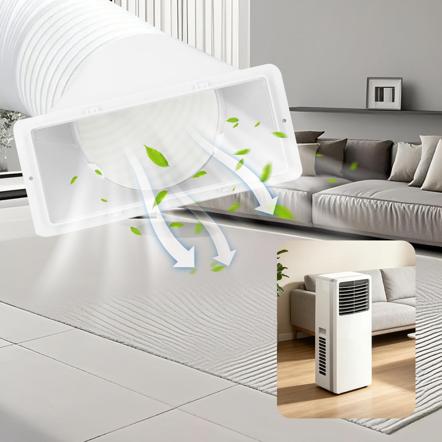 Accoppiatore di Scarico per Tubo Flessibile del Condizionatore D'aria Connettore per Tubo Flessibile Ca Portatile da 5 Pollici Filettatura in Senso Orario E Antiorario Adattatore per Tubo Flessibile