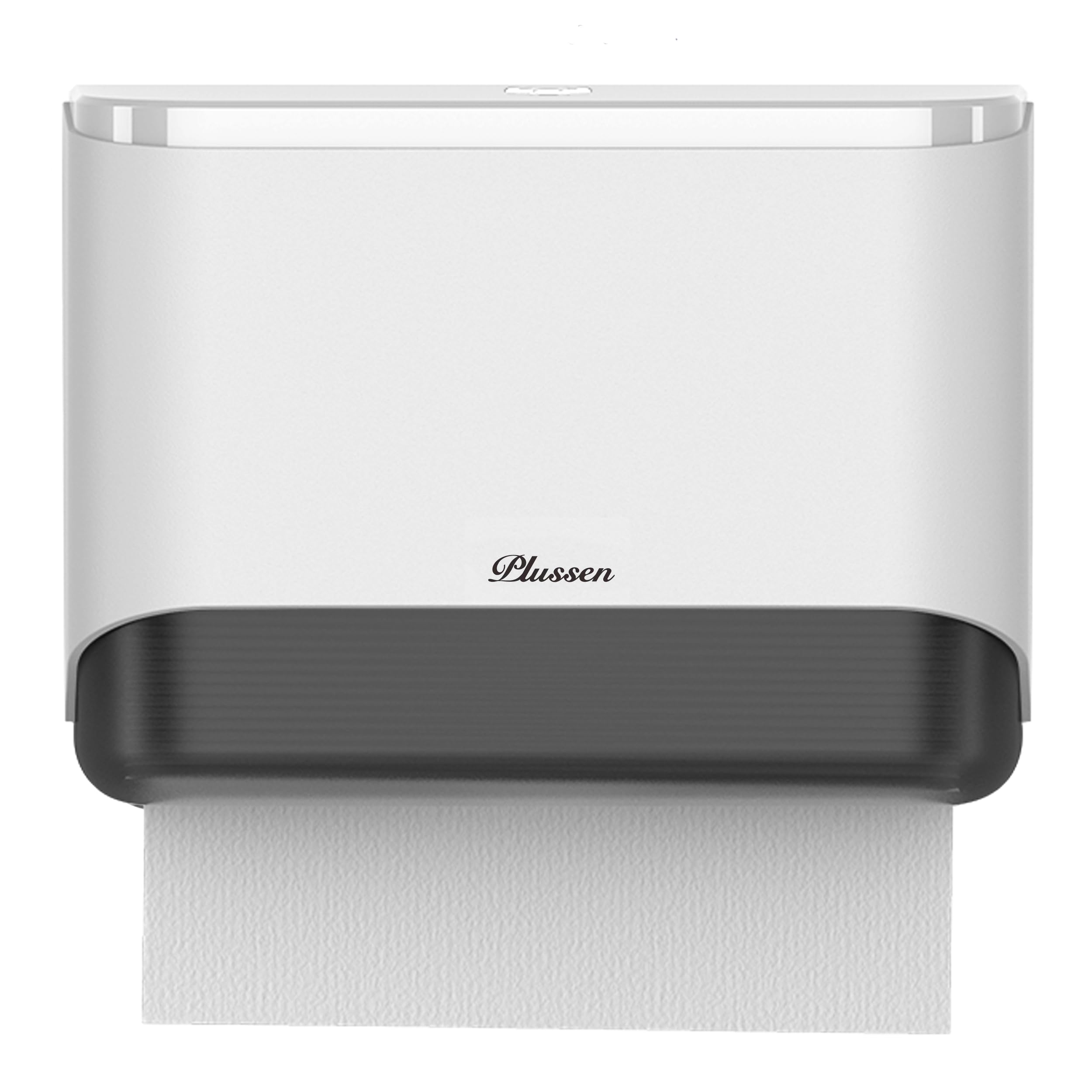 PLUSSEN Commercial Paper Towel Dispenser Wall Mount with Lock 1 Pack,Universal Multifold Tri Fold Paper Hand Towel Holder,Compact Toilet Tissue Dispensers for Bathroom Kitchen Office (White)